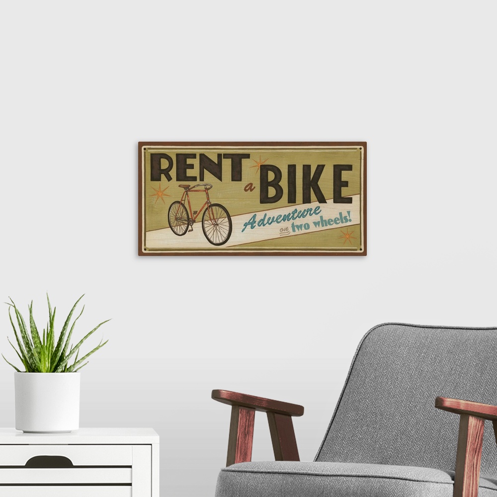 A modern room featuring Bike Shop II