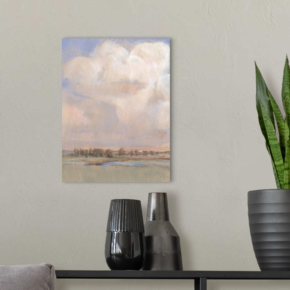 A modern room featuring Billowing Clouds II