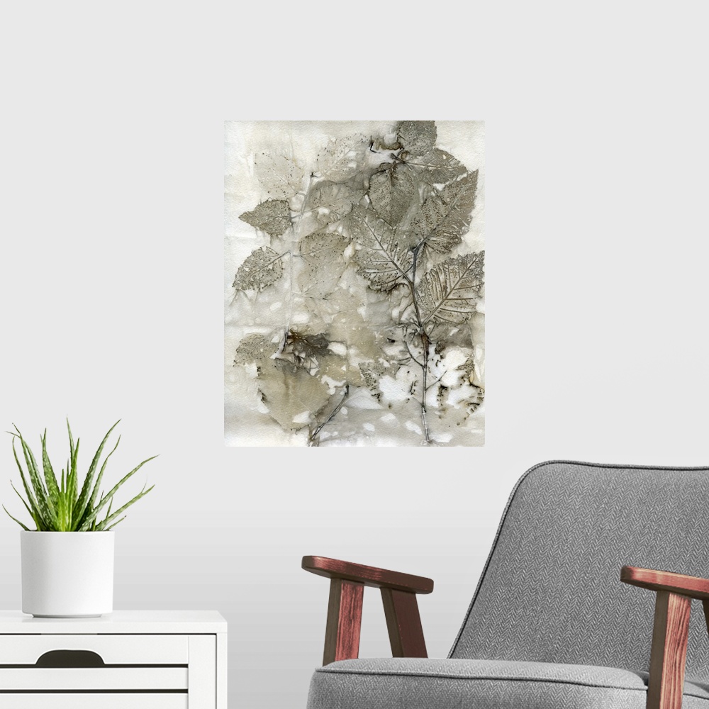 A modern room featuring Birch Leaves I