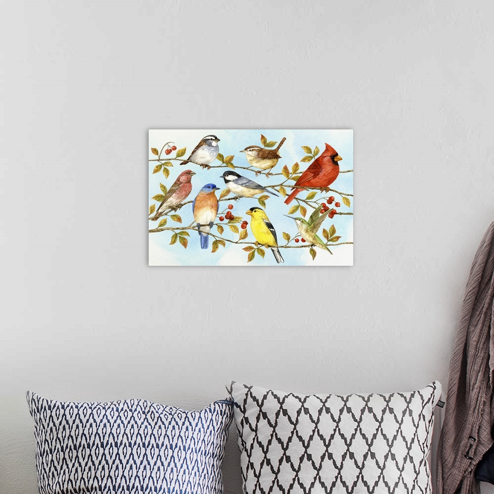 A bohemian room featuring Birds