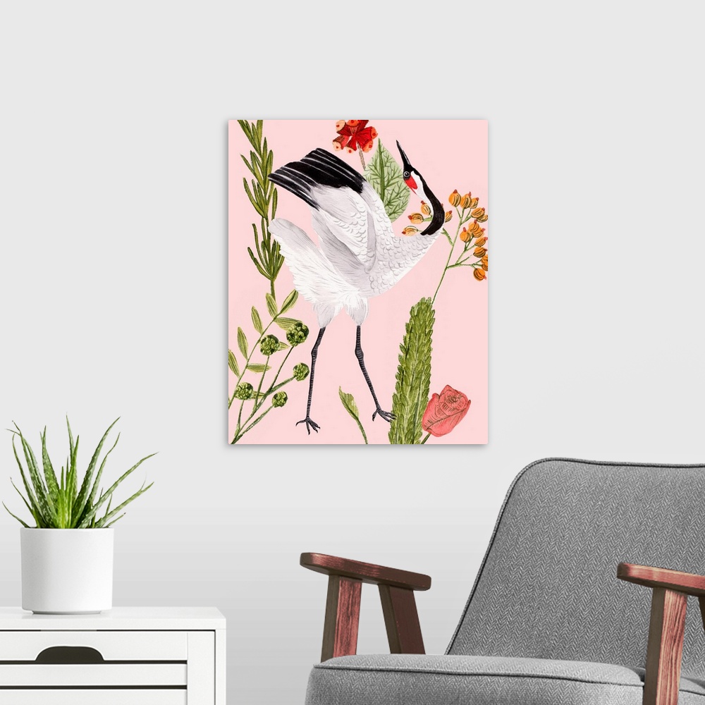 A modern room featuring Birds In Motion VI