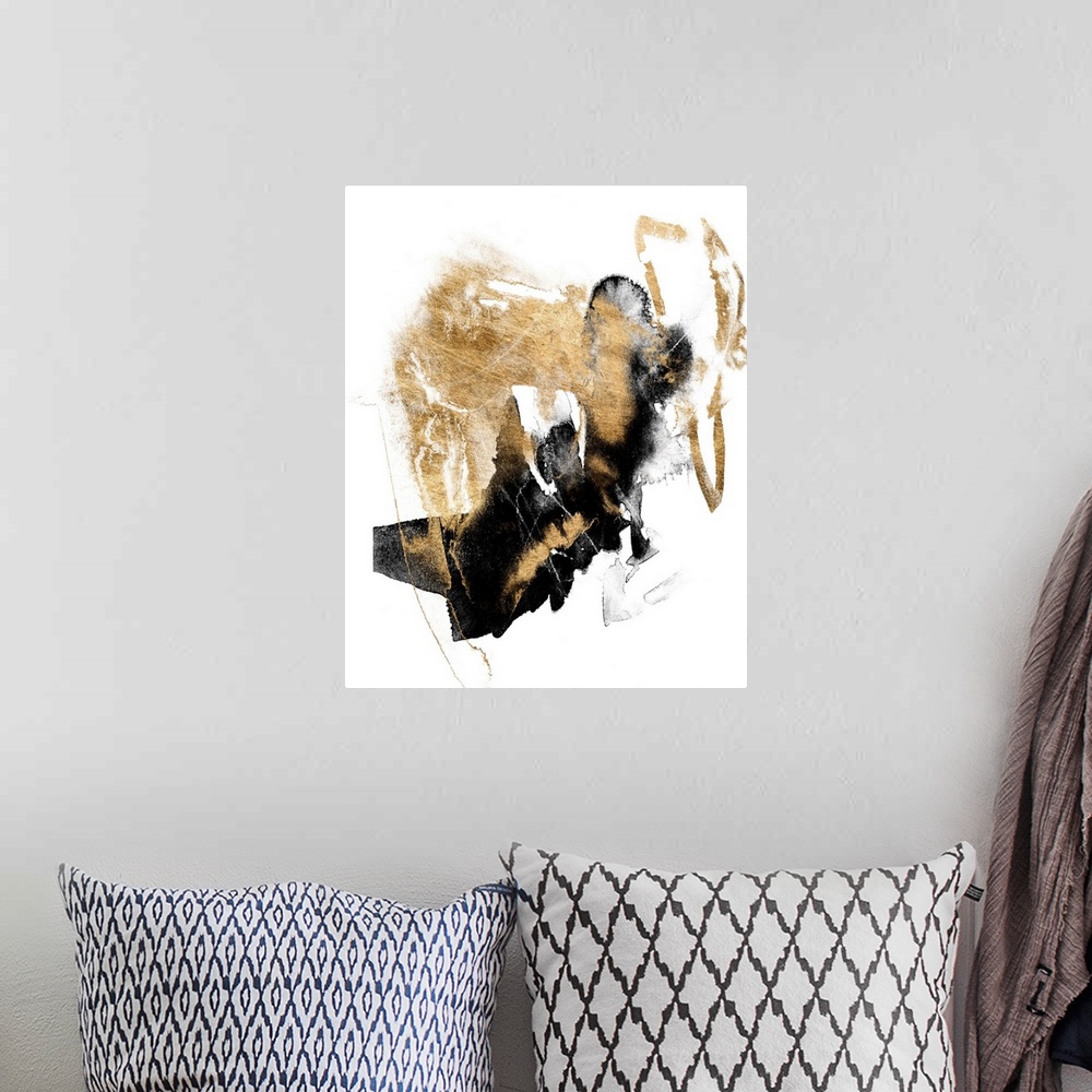 A bohemian room featuring Black and Gold Splash I