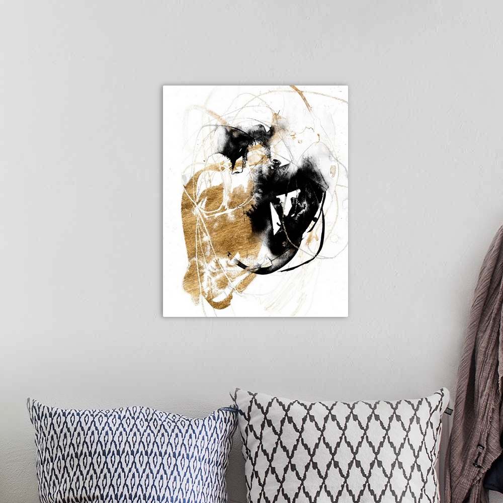 A bohemian room featuring Black and Gold Splash III