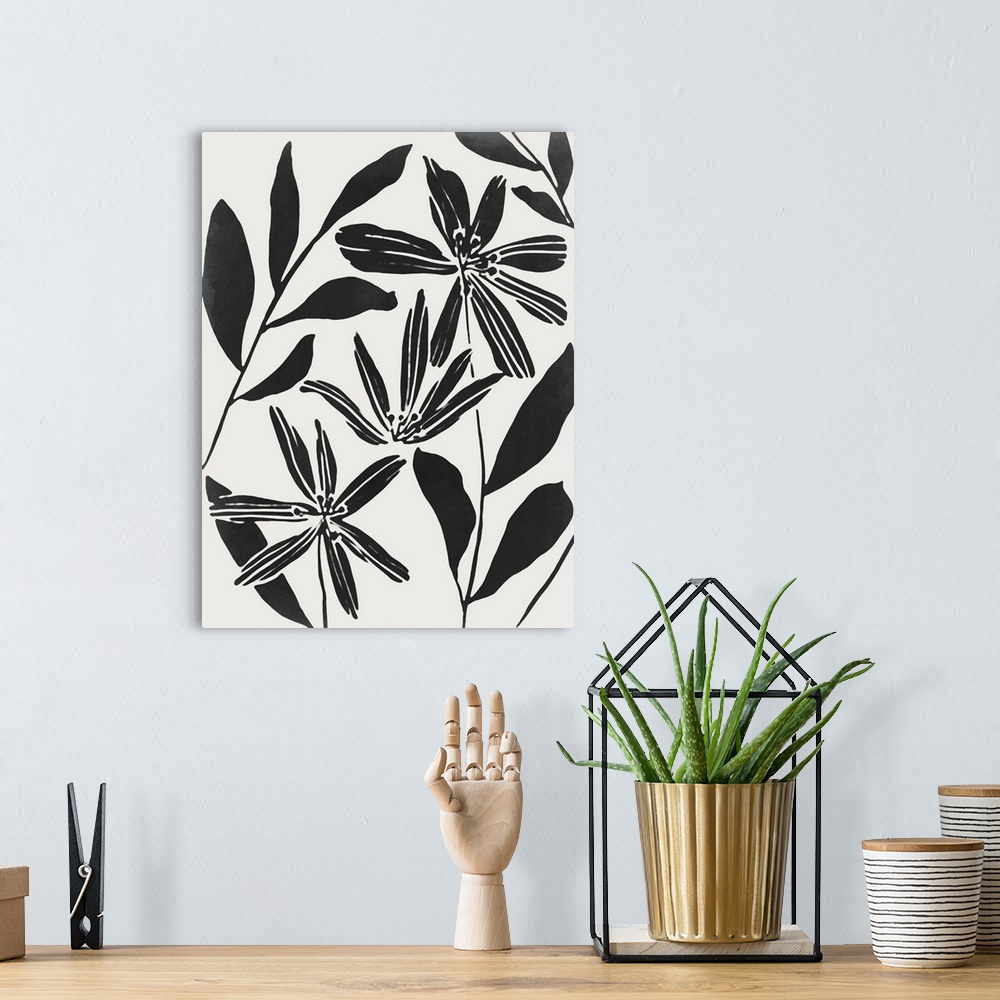 A bohemian room featuring Black Flower Blooming I