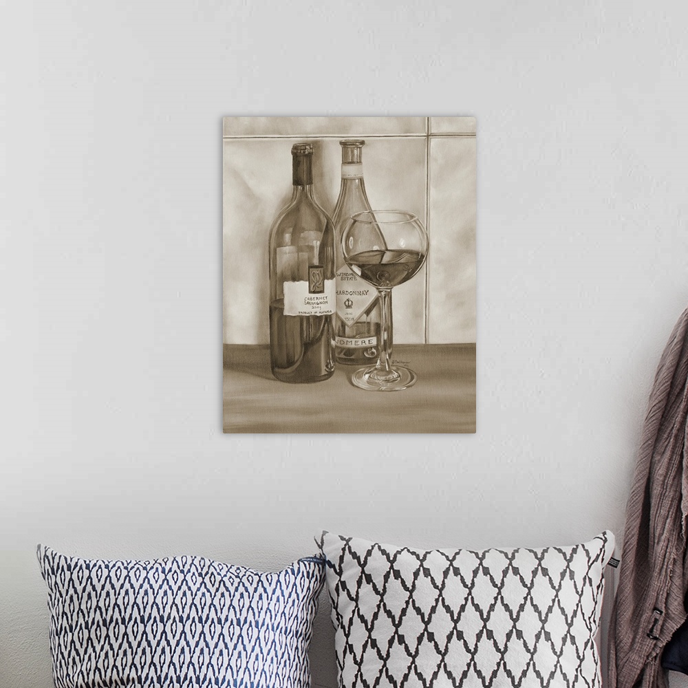 A bohemian room featuring Black & White Wine Series I