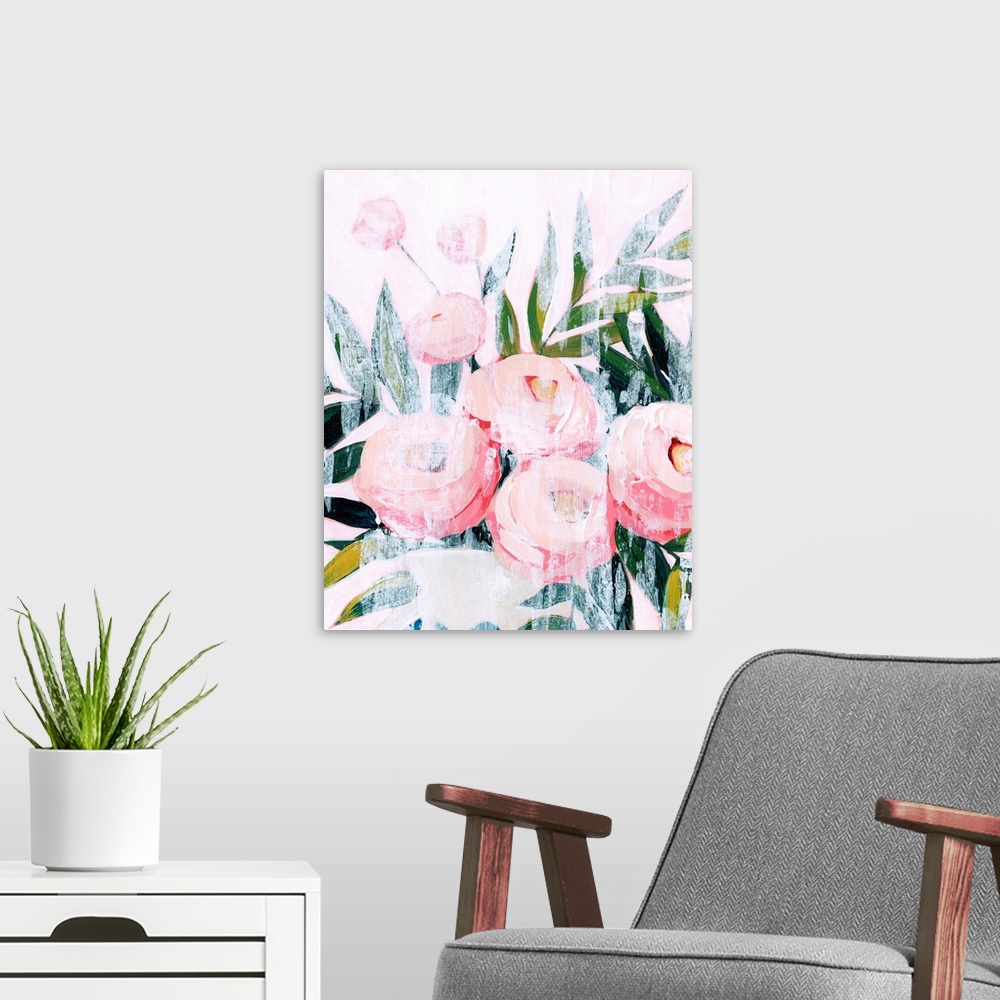 A modern room featuring Bleached Bouquet IV