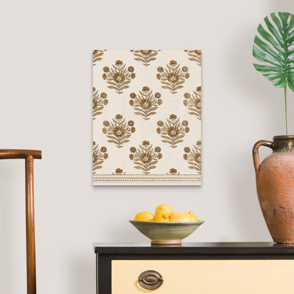 A traditional room featuring Block Print Blooms I