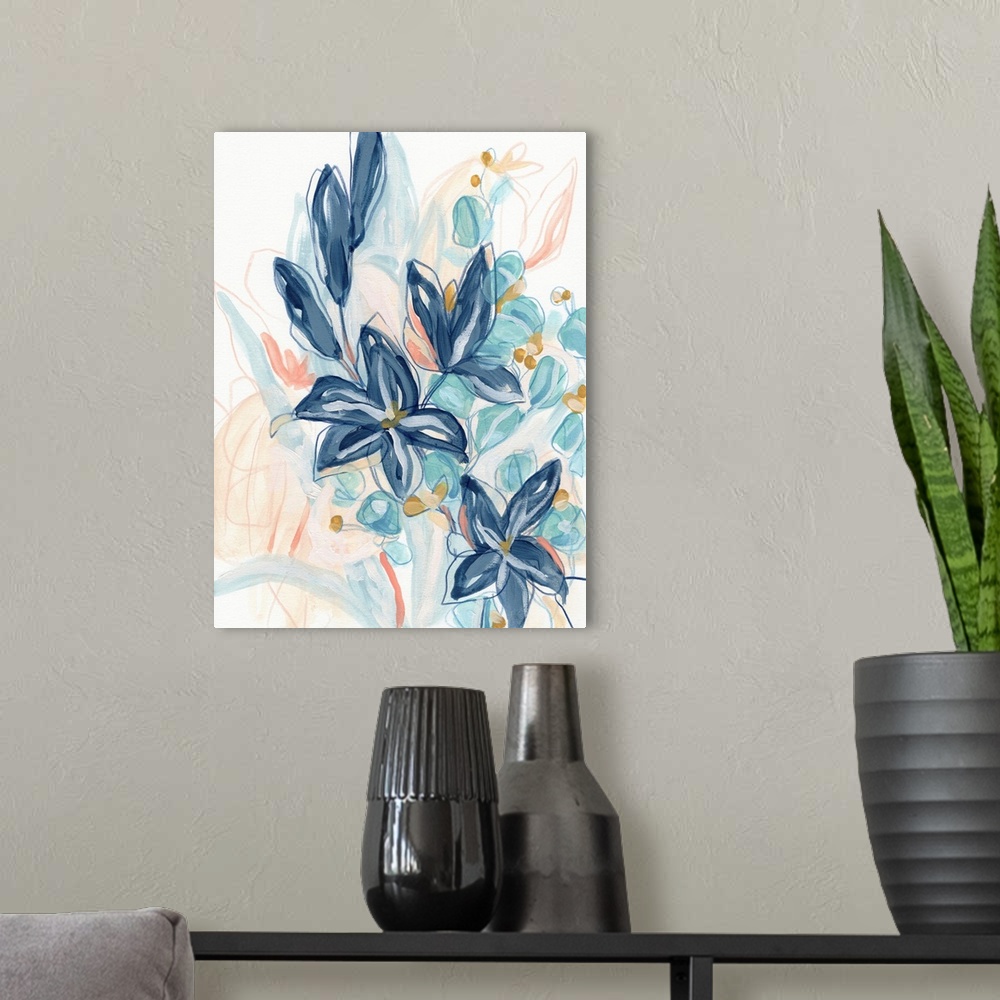 A modern room featuring Blooming Blues II