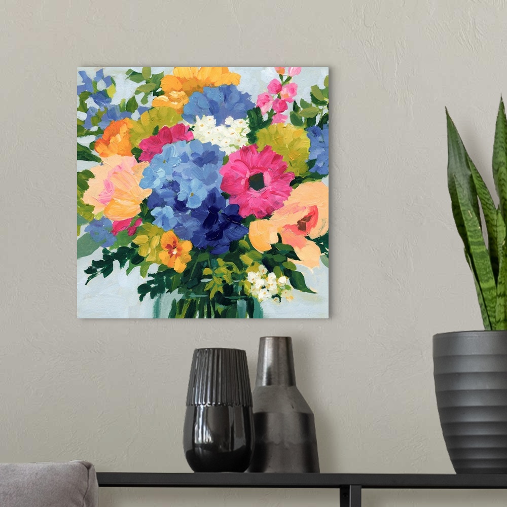 A modern room featuring Blooming Brightly II