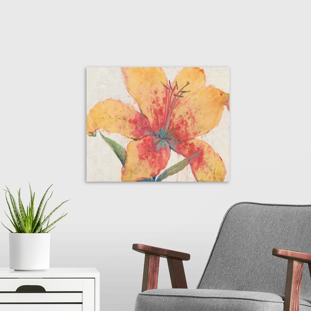 A modern room featuring Blooming Lily