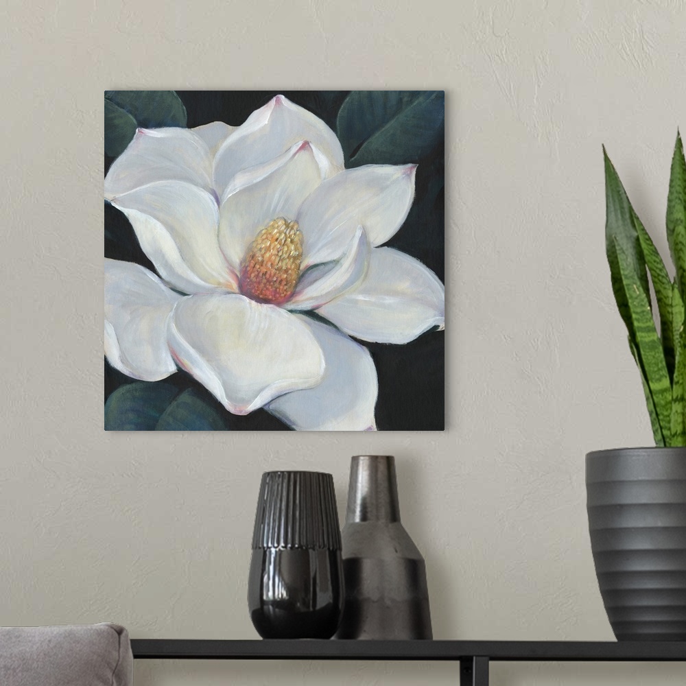 A modern room featuring Blooming Magnolia II