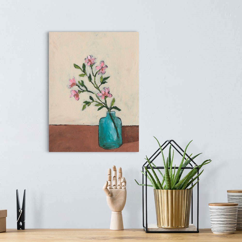 A bohemian room featuring Blossom In Blue Vase II
