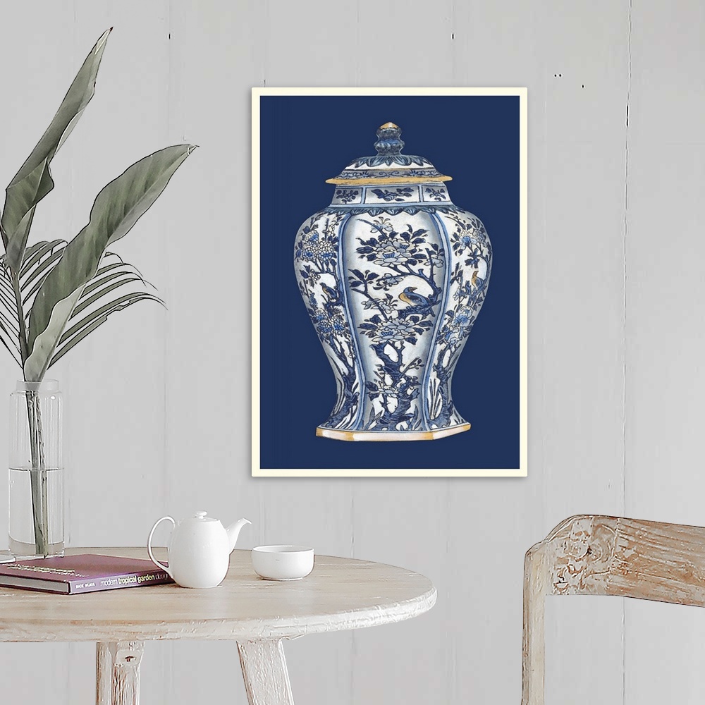 A farmhouse room featuring Blue and White Porcelain Vase II