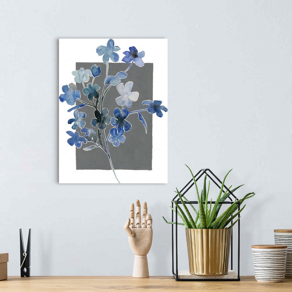 A bohemian room featuring Blue Bouquet I