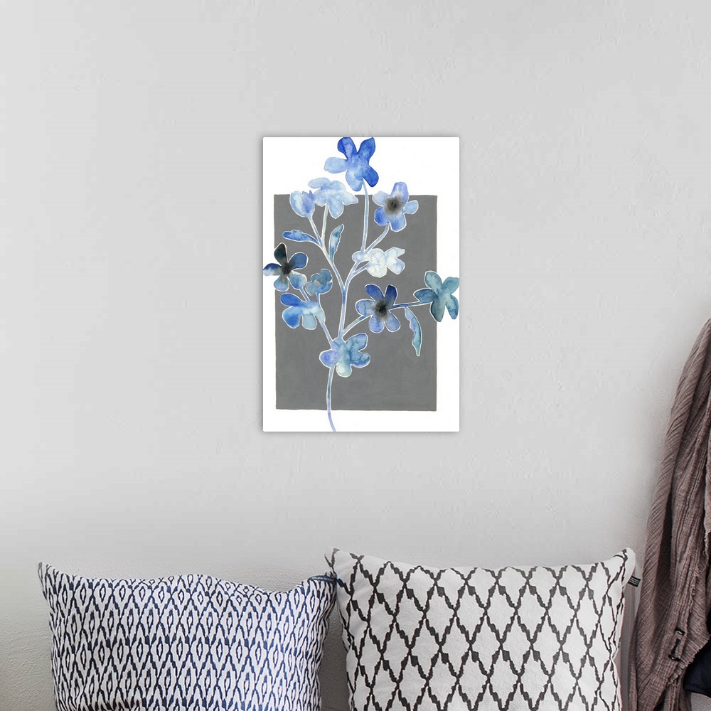 A bohemian room featuring Blue Bouquet II