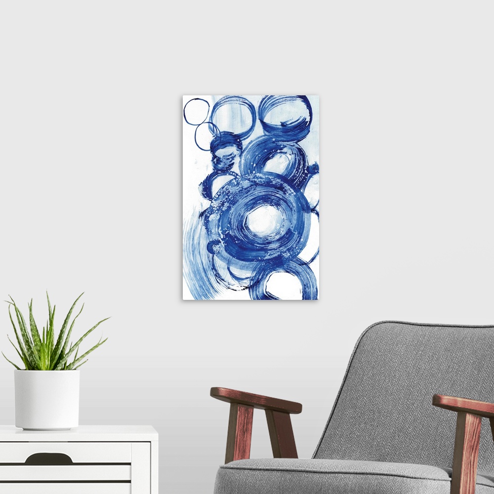 A modern room featuring Blue Circle Study II