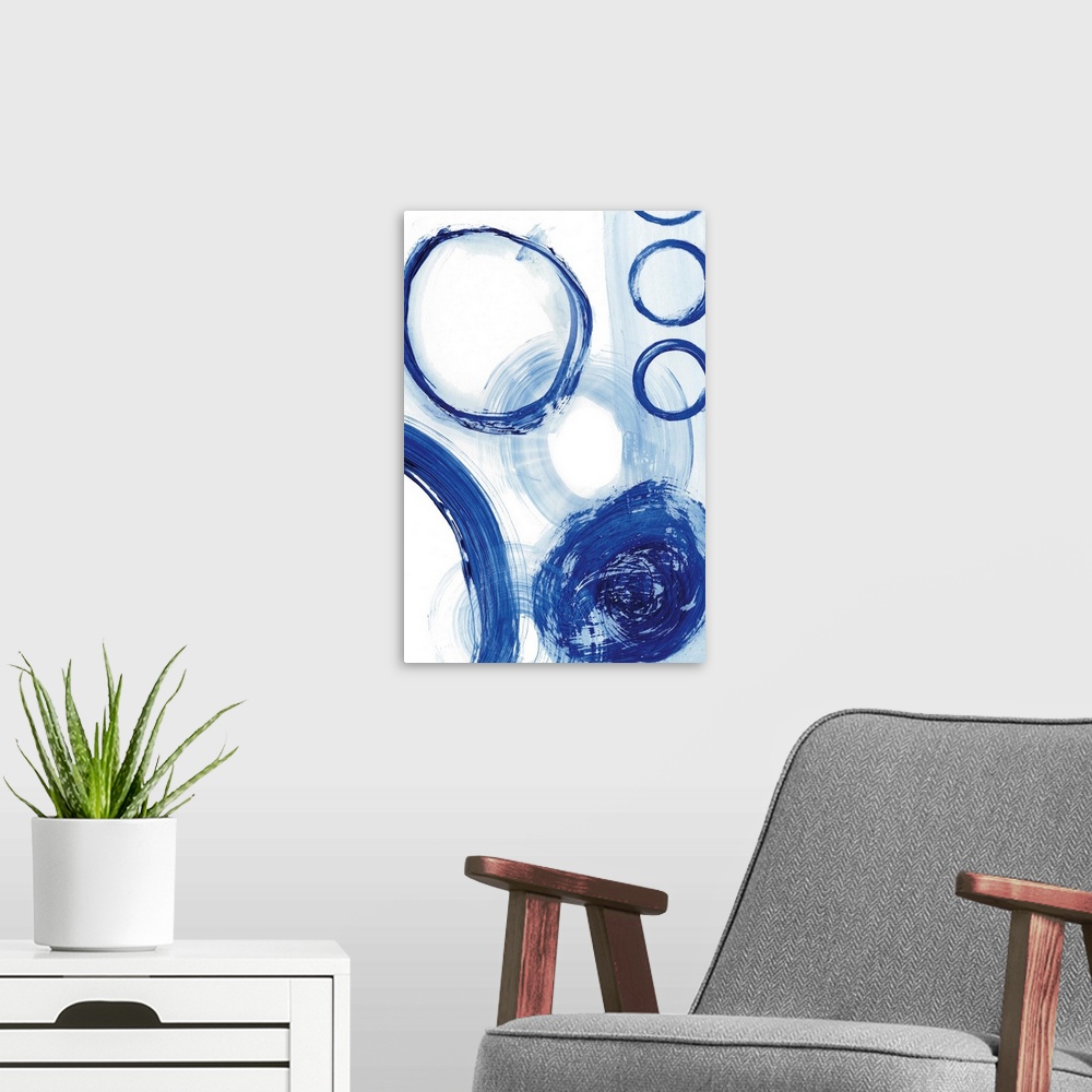 A modern room featuring Blue Circle Study III