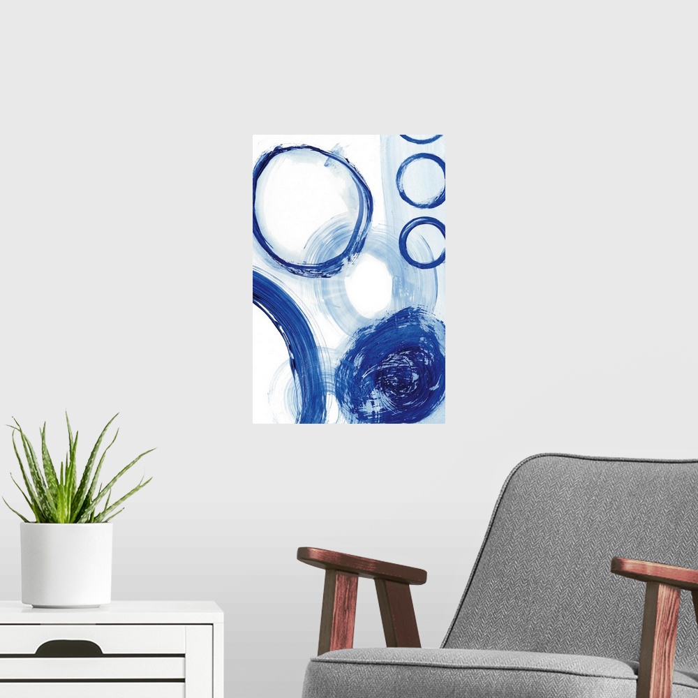 A modern room featuring Blue Circle Study III