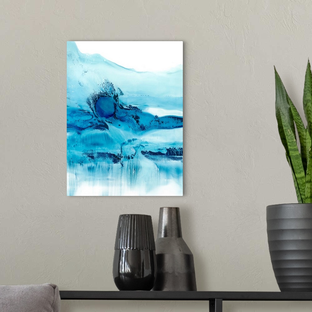 A modern room featuring Blue Currents II