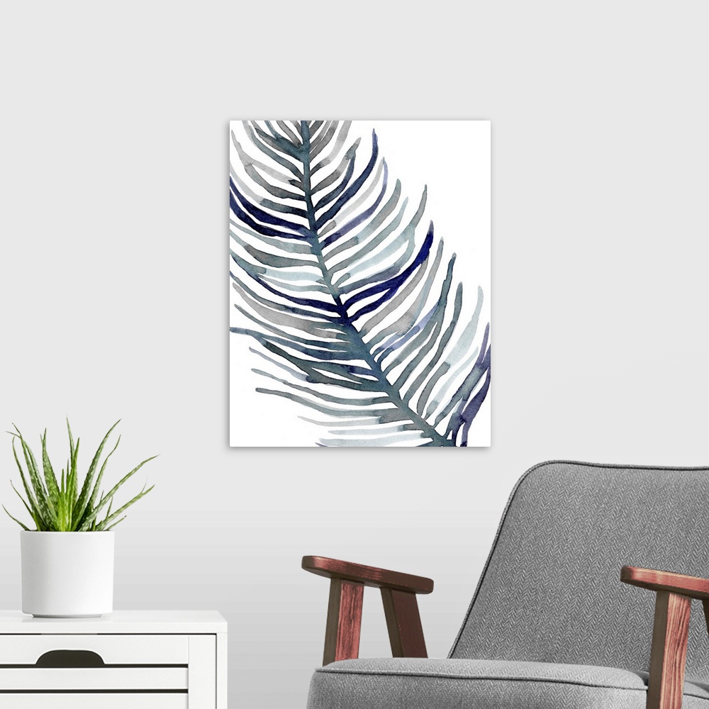 A modern room featuring Blue Feathered Palm I