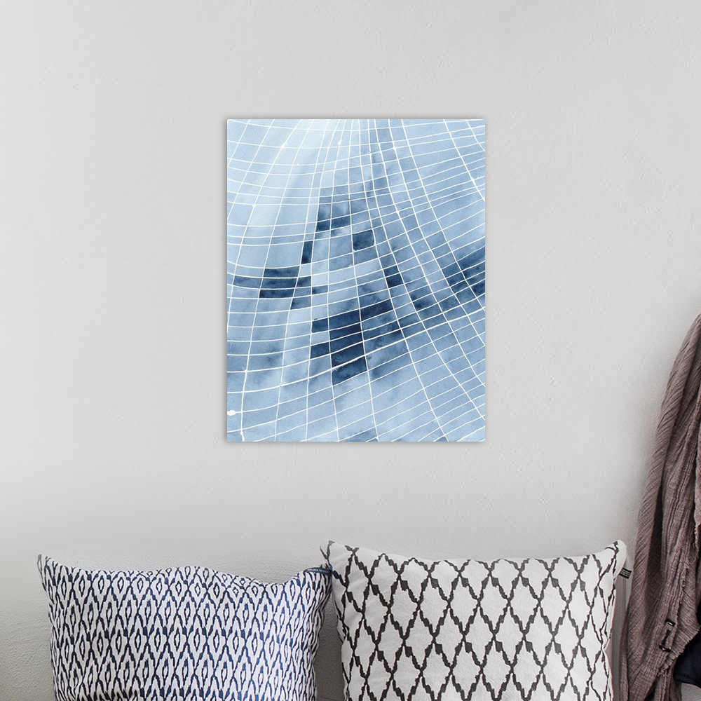 A bohemian room featuring Blue Grid II
