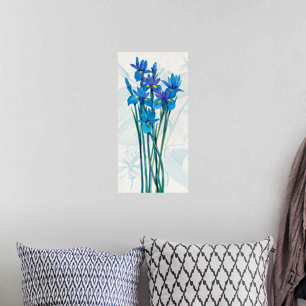 A bohemian room featuring Blue Iris Panel I