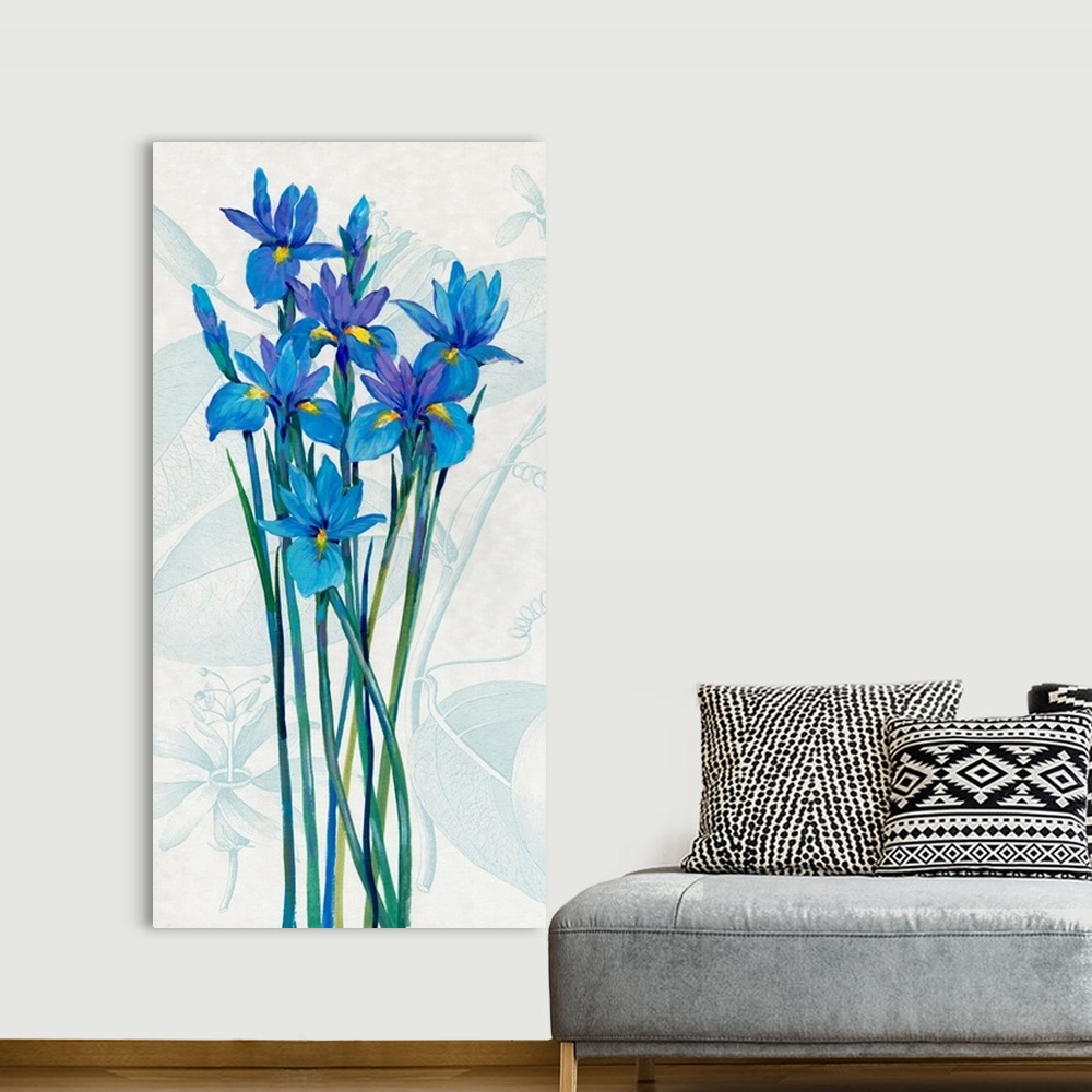 A bohemian room featuring Blue Iris Panel I