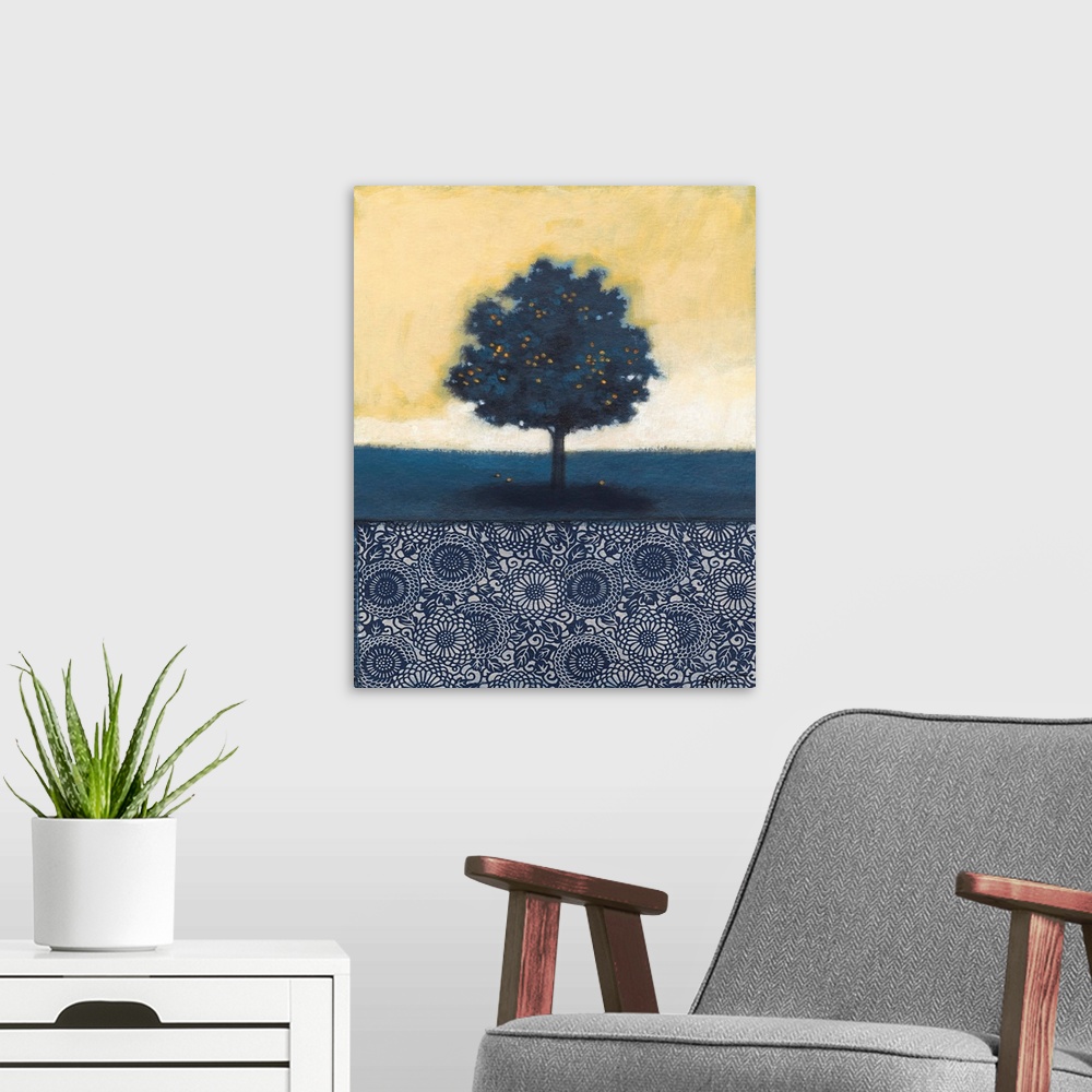 A modern room featuring Blue Lemon Tree I