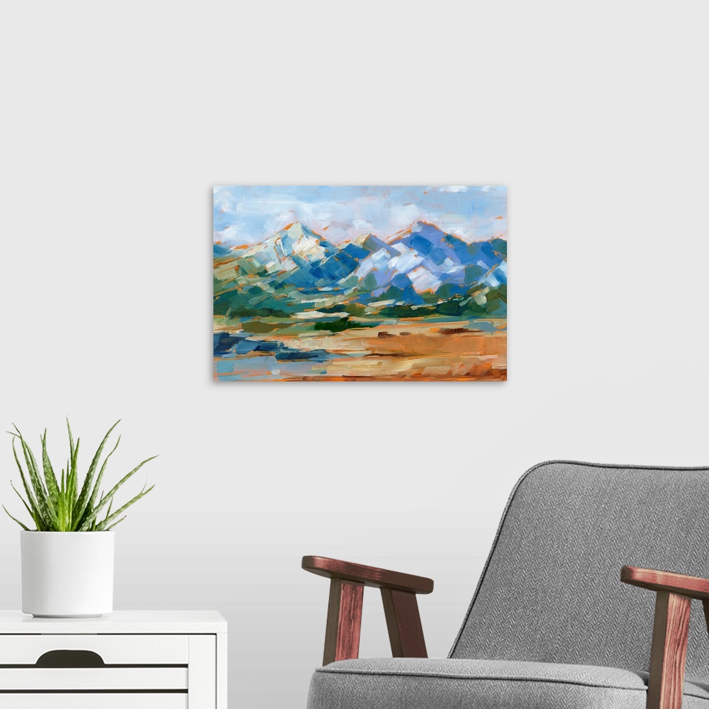 A modern room featuring Blue Mountain Peaks II