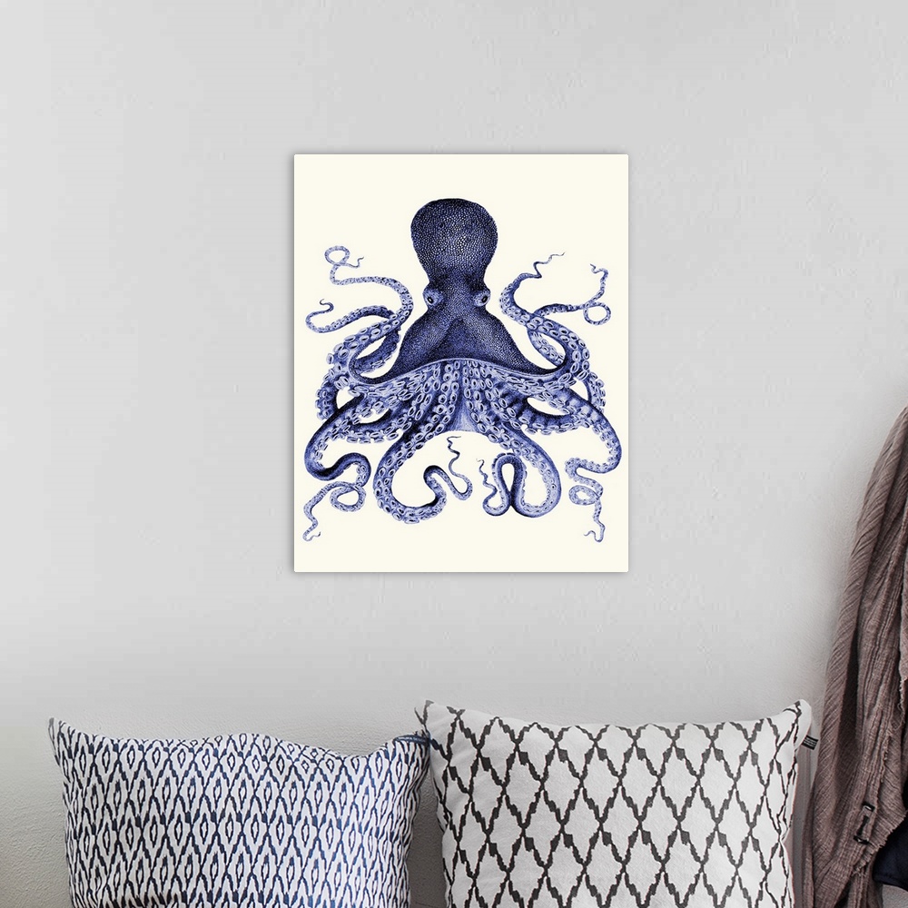 A bohemian room featuring Blue Octopus 3