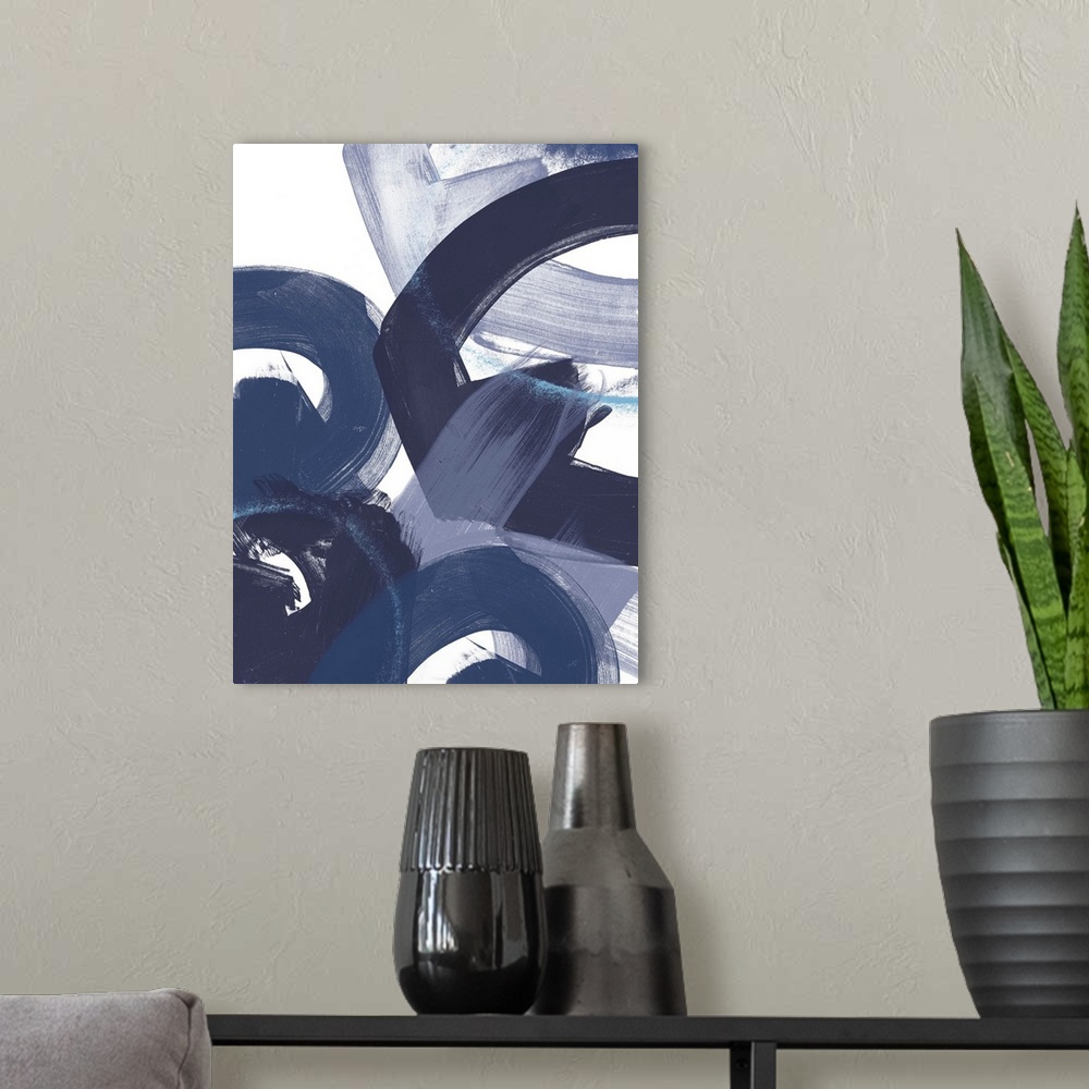 A modern room featuring Blue on Blue II