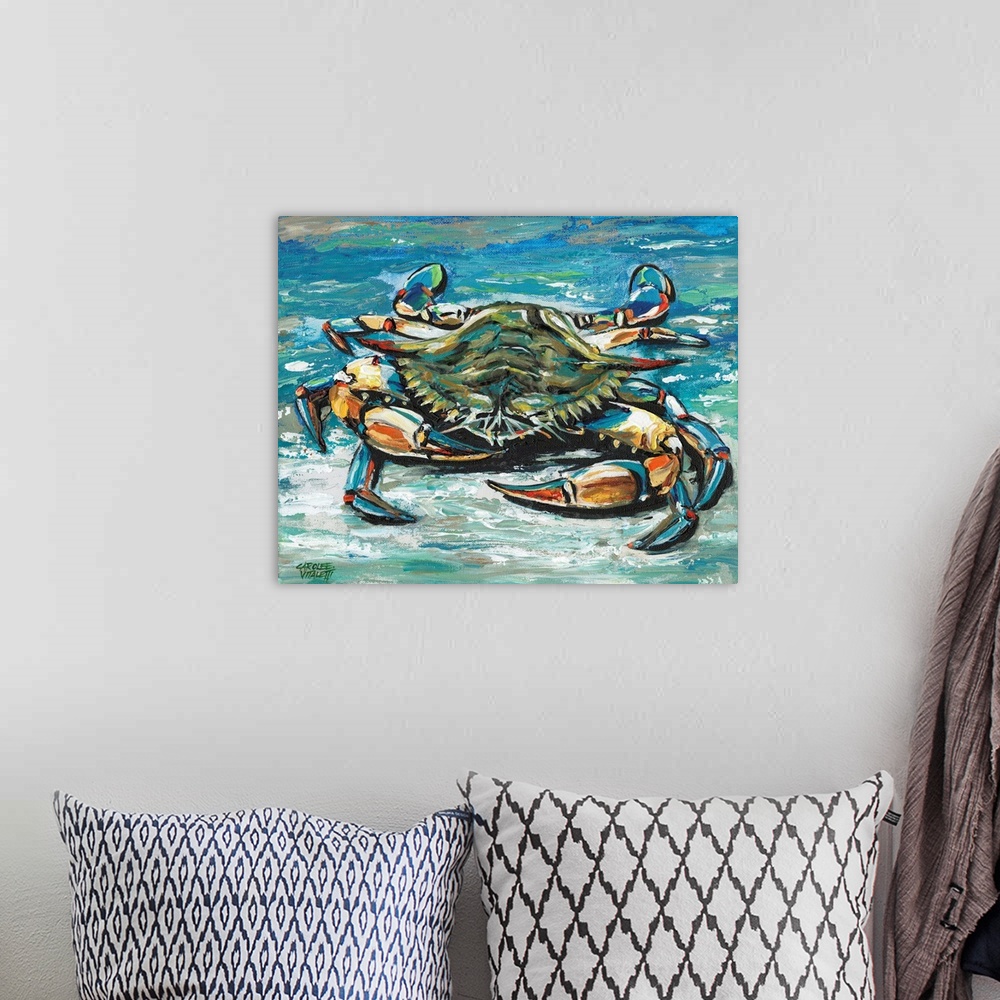A bohemian room featuring Blue Palette Crab I
