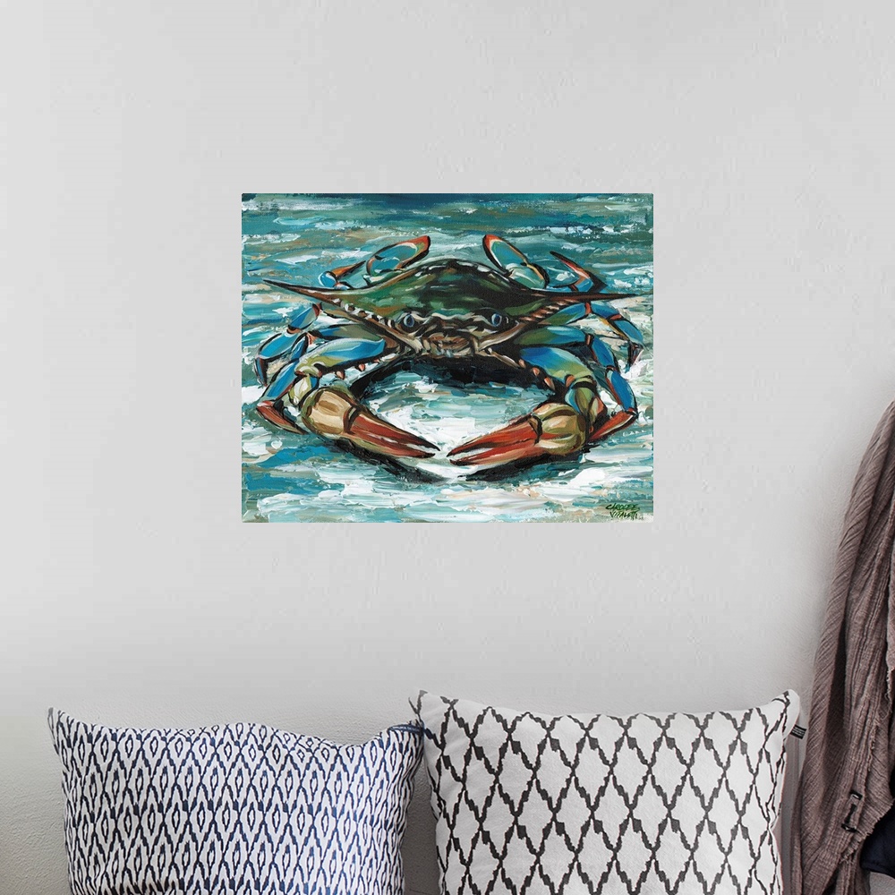 A bohemian room featuring Blue Palette Crab II