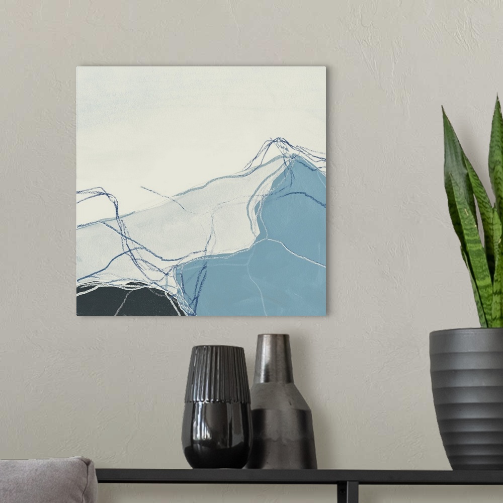 A modern room featuring Blue Peaks I