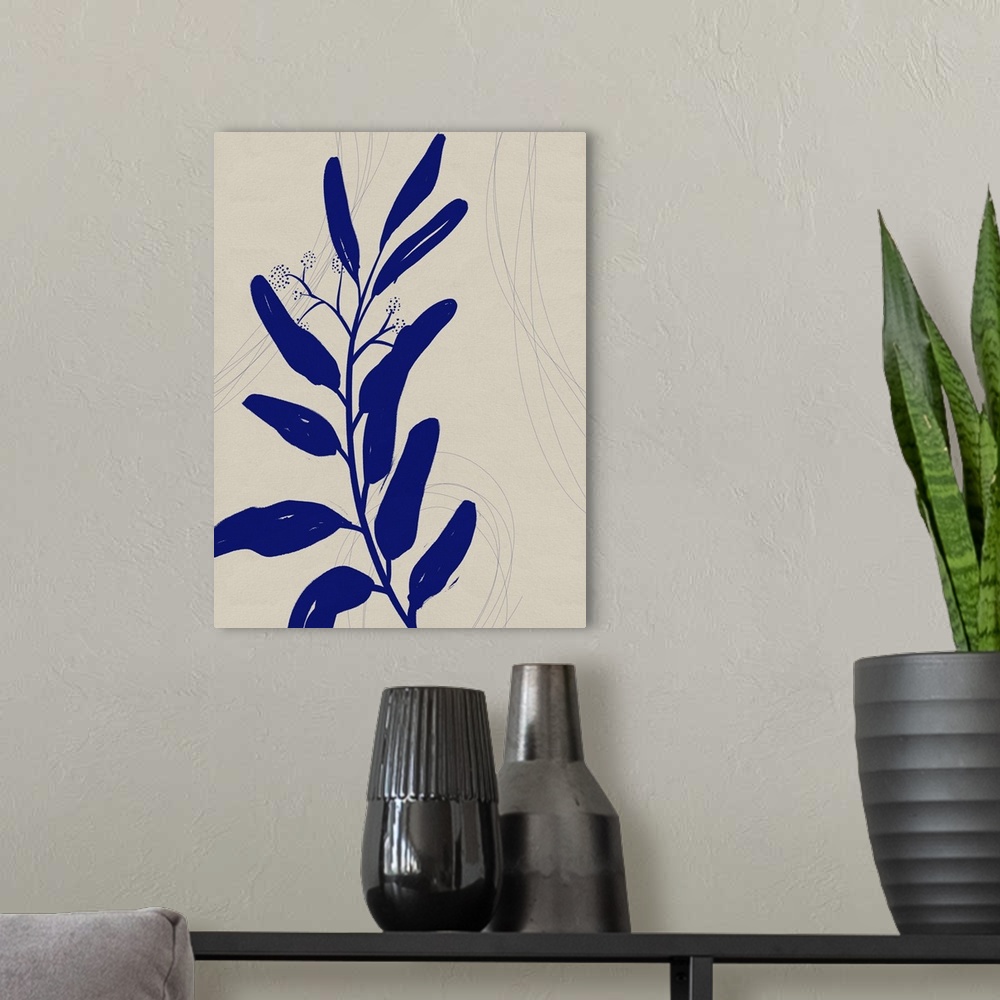 A modern room featuring Blue Print Botanical II