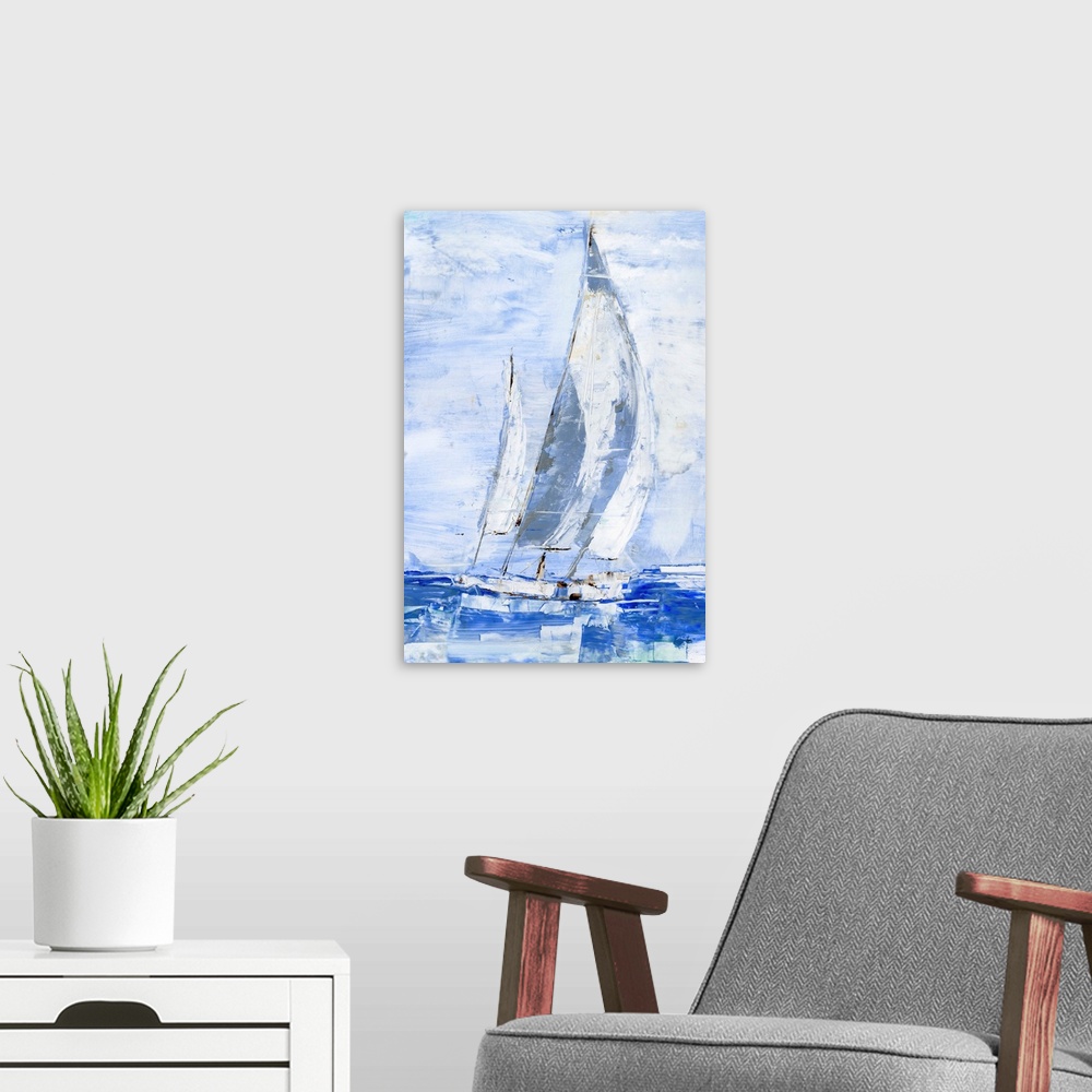 A modern room featuring Blue Sails II