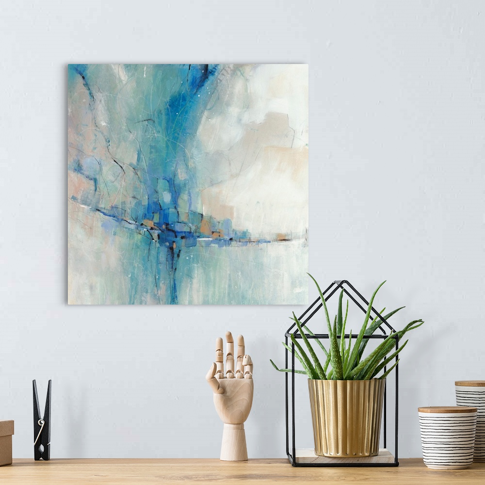 A bohemian room featuring Blue Stone Abstract I
