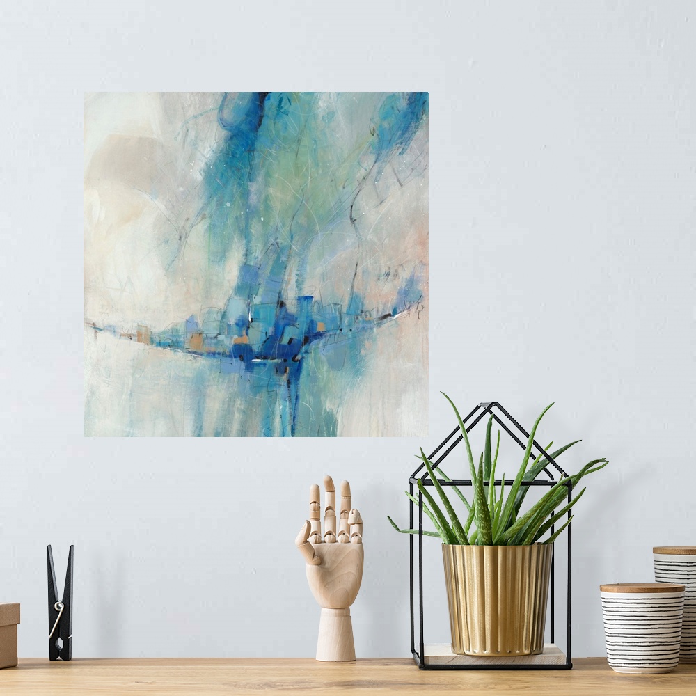 A bohemian room featuring Blue Stone Abstract II