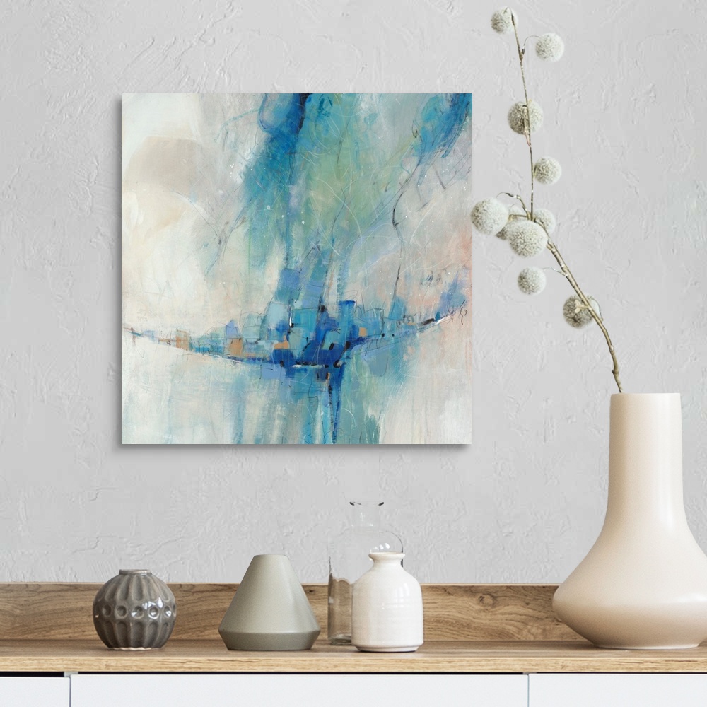 A farmhouse room featuring Blue Stone Abstract II