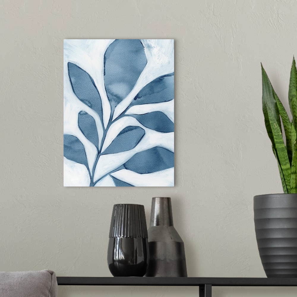 A modern room featuring Blue Weed II