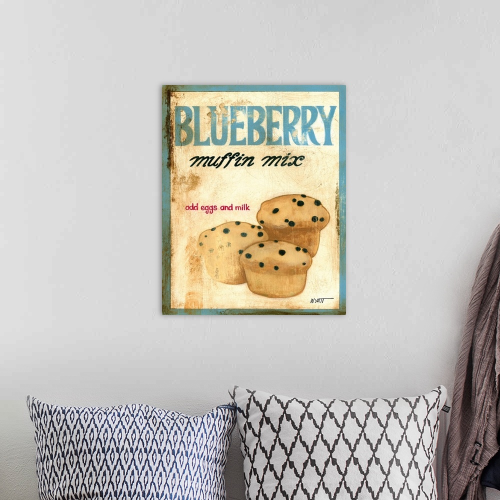 A bohemian room featuring Blueberry Muffin Mix