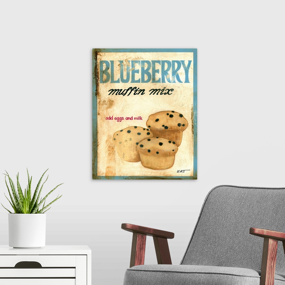 A modern room featuring Blueberry Muffin Mix