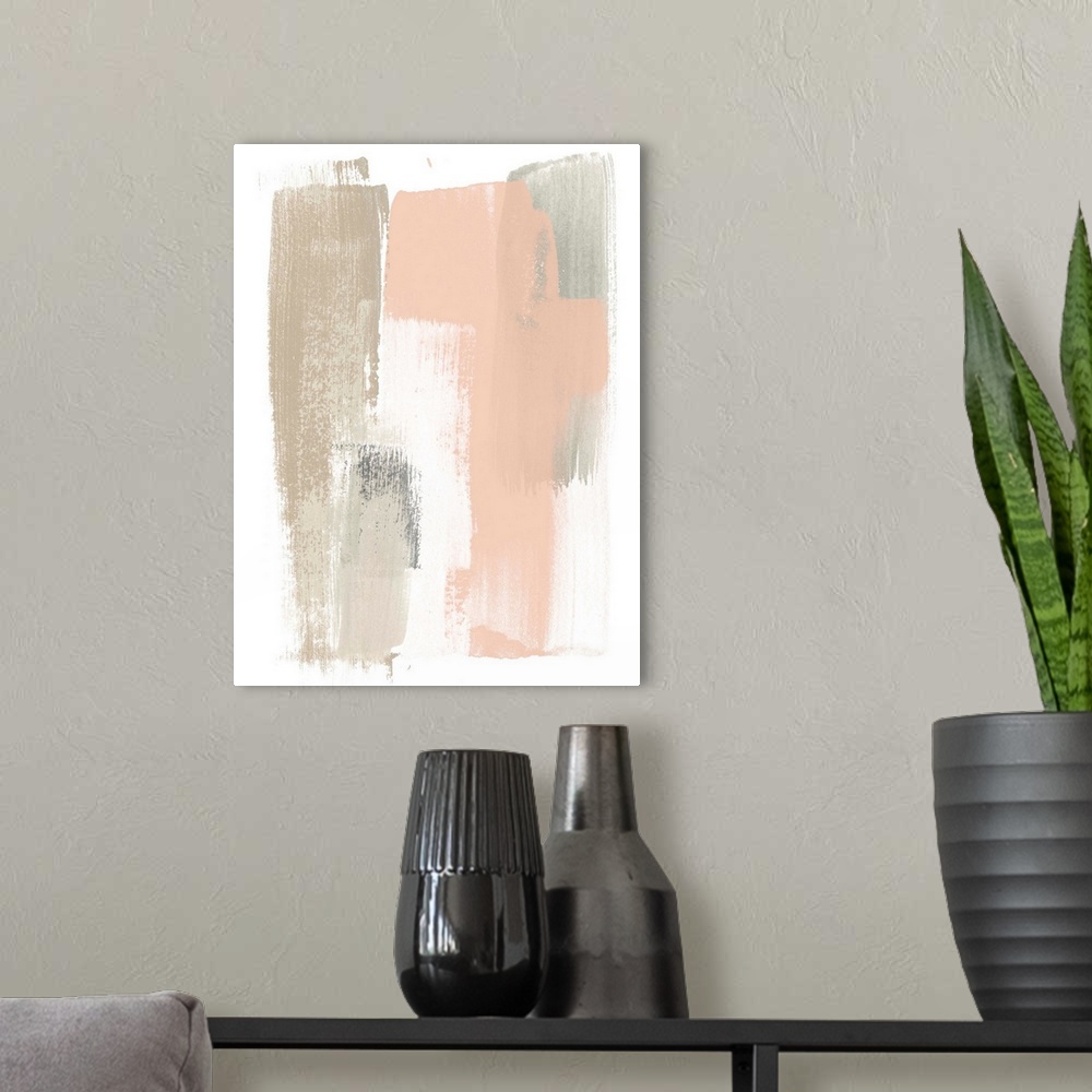 A modern room featuring Blush Abstract VI