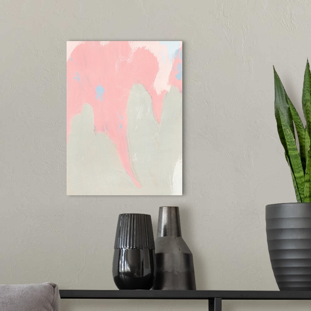 A modern room featuring Blushing Abstract IV