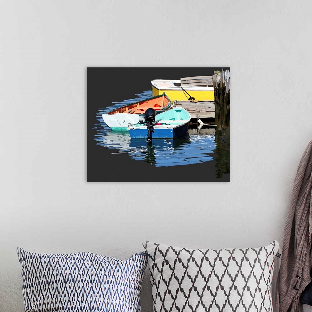 A bohemian room featuring Boat Study II