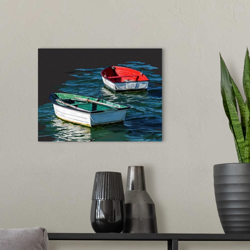 A modern room featuring Boat Study V