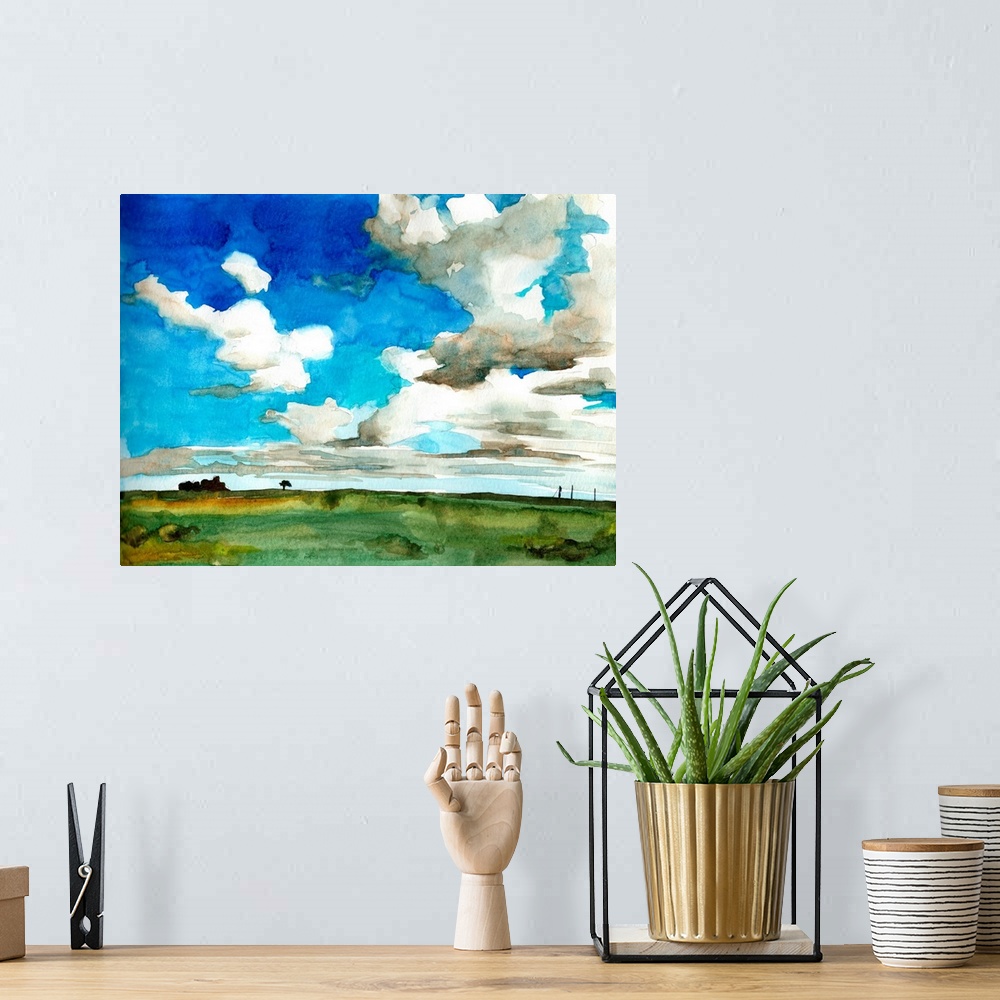 A bohemian room featuring Bold Sky View I
