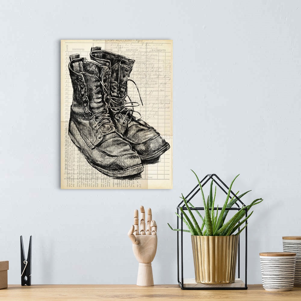 A bohemian room featuring Boots On The Ground I