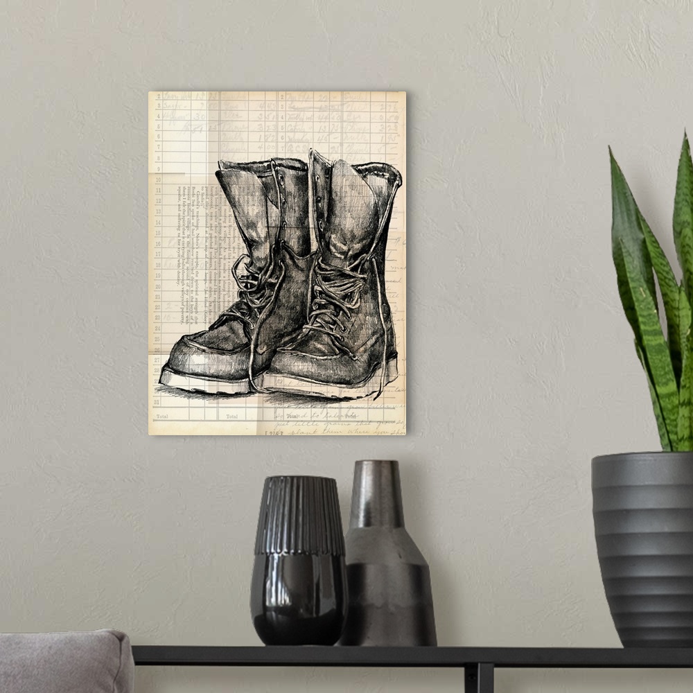 A modern room featuring Boots On The Ground II
