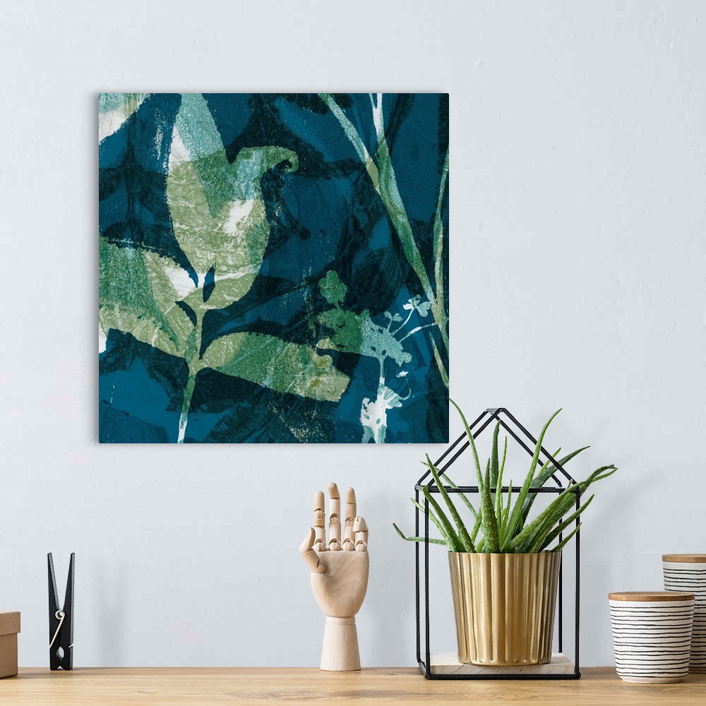 A bohemian room featuring Botanical Imprints In Blue I